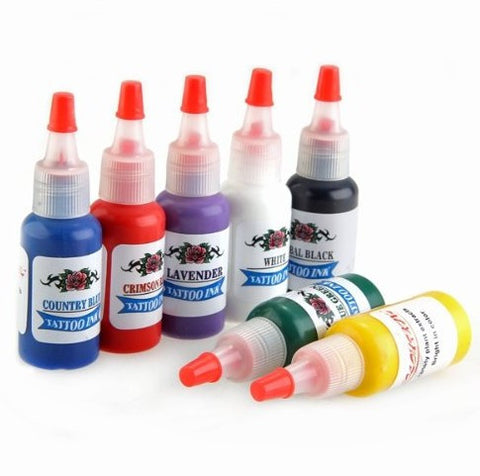 Tattoo Ink 7 Color Pigment Supplies Kit